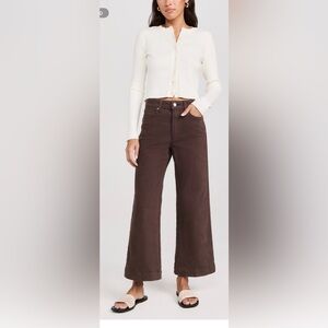 PAIGE Chocolate Wide-Leg Jeans